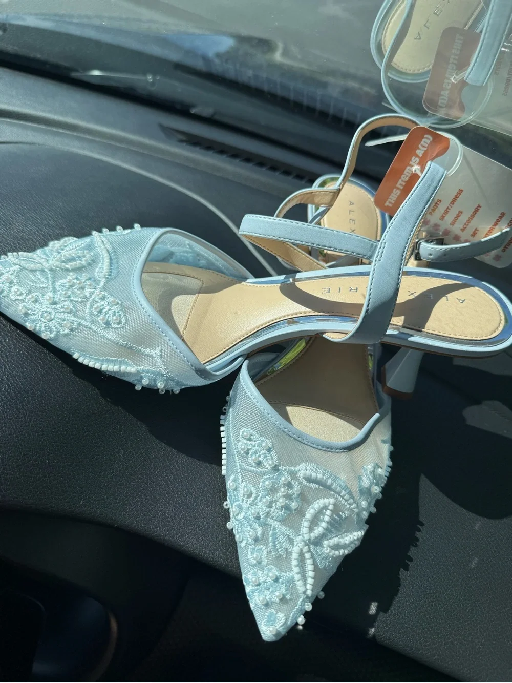 Alex Marie Alyssa Embroidered Mesh Slingback Work Pumps